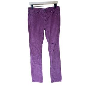 Free People Distressed Corduroy mid rise Academia Skinny Pants Women’s Size 27